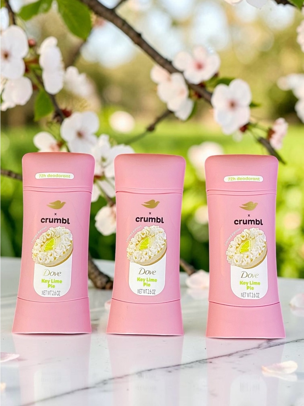 Dove Crumbl Key Lime Pie Stick Deodorant 3x 2.6 oz Limited Edition NEW NIP